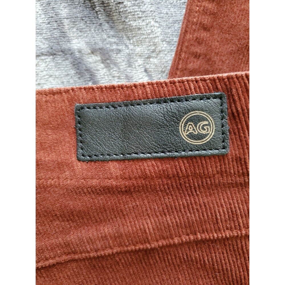 AG The Quinne High Rise Paneled Cropped Flair Jeans Size 27 Rich Crimson Raw Hem - Picture 12 of 16